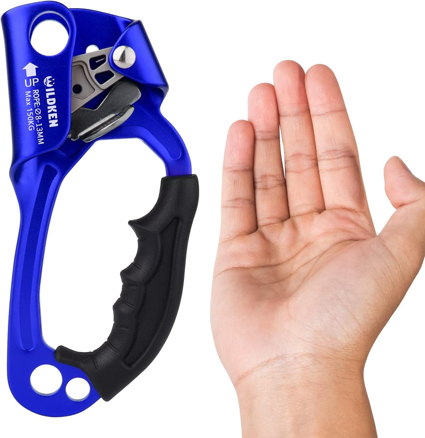 WILDKEN Climbing Hand Ascender Outdoor Mountaineering Tree Arborist Climbing Rappelling Equip Hand Ascender for 8-14MM Rope Left Right Hand Ascender