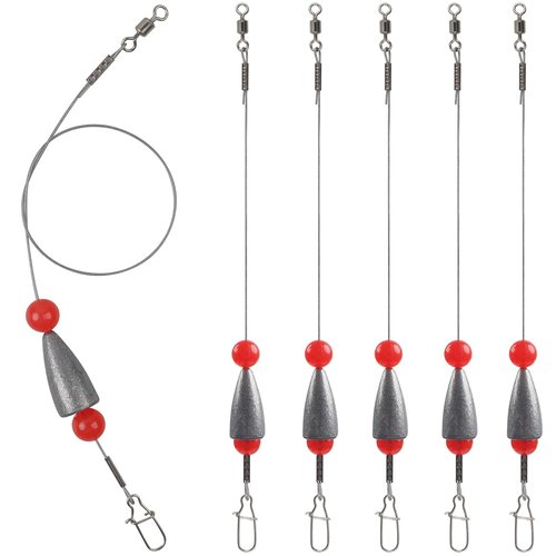 Carolina Rig Bass Fishing Ready Tied Fishing Leaders with Bullet Sinkers Weights Pre Rigged Catfish Carolina Rigs 1/2oz