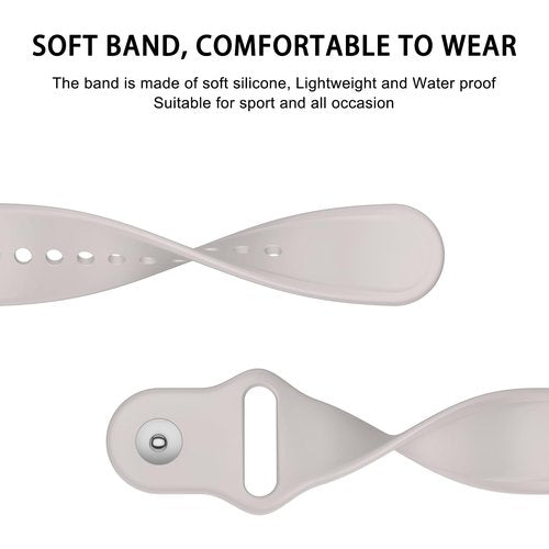 Vanjua Band Compatible with Fitbit Charge 6 Bands Women Men, Soft Silicone Adjustable Waterproof Sport Replacement Wristbands Strap for Fitbit Charge 6 / Charge 5 (Starlight)