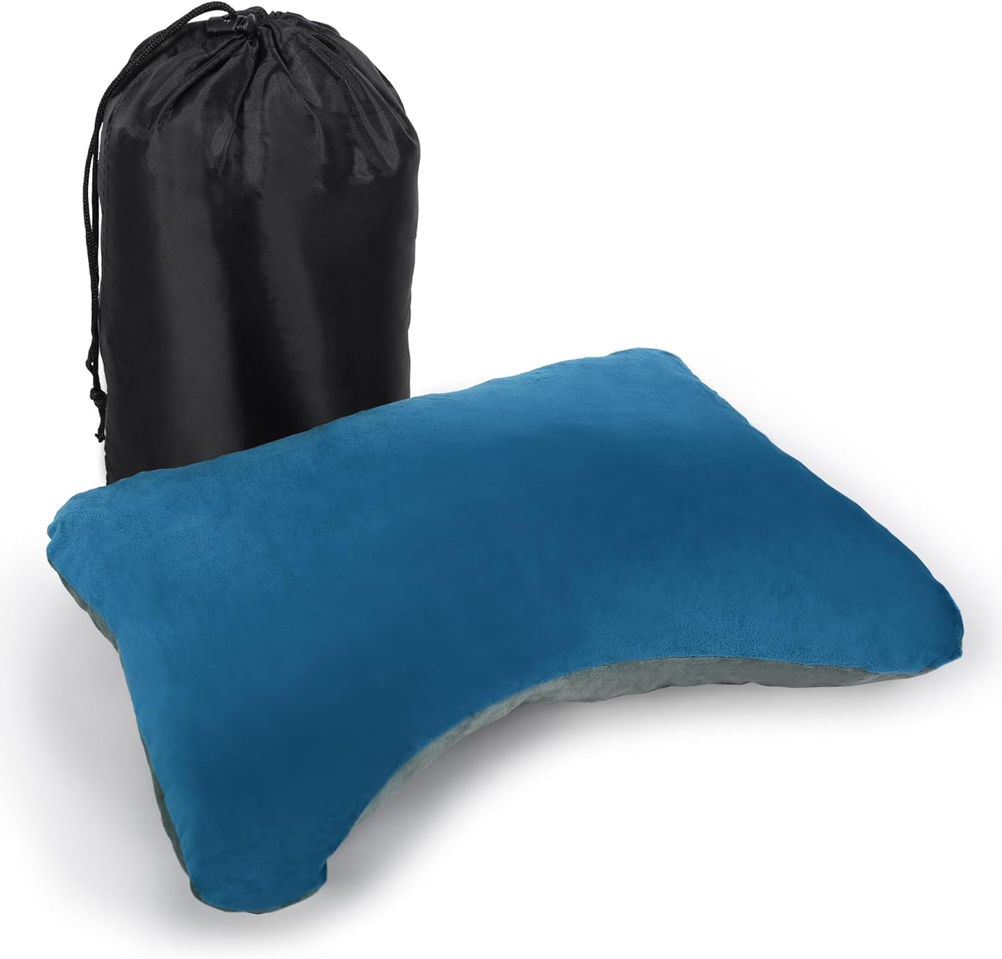 REDCAMP Small Camping Pillow Lightweight and Compressible, Flannel Travel Pillow with Removable Pillow Cover, 2 Pack