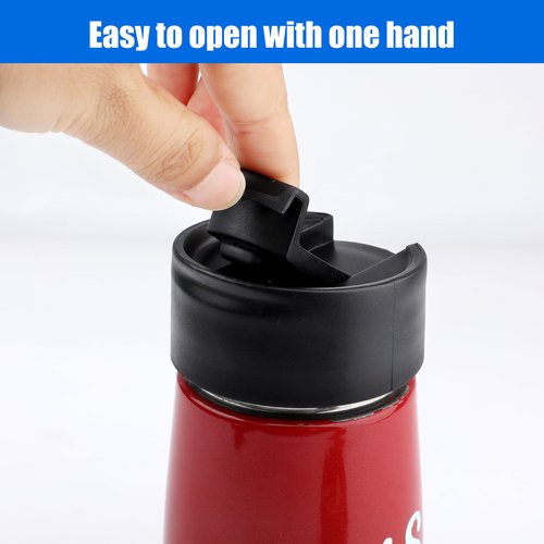 2Pcs Flip Lid for Hydro Flask 12 16 18 20 32 40 64 oz Wide Mouth Water Bottles,BPA Free Replacement Lid Cap with Button Lock for Hydroflask,Thermoflask,Iron Flask and More 2.28" Wide Mouth Bottles