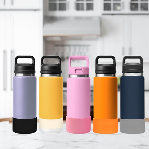 UWSTE 2Pcs Silicone Boot for YETI Rambler 26oz Bottle, Anti-Slip Sleeve Bottom Protector Accessories for YETI Rambler 26oz, BPA Free Silicone