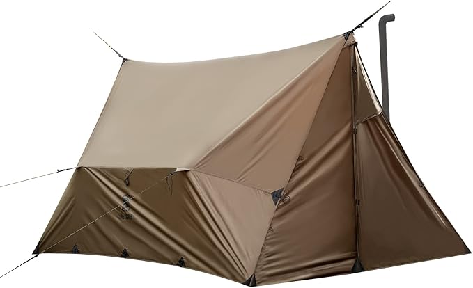 OneTigris ROCDOMUS Hot Tent with Stove Jack, 3000mm Waterproof, Versatile Lightweight Hammock Tent for Camping, Hiking, Backpacking, Bushcraft, Car Trips