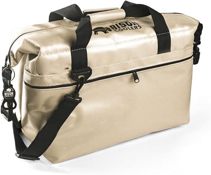 Bison Coolers Softpak Series, Made in USA, Soft Cooler Bag Insulated Leak Proof for Beach, Travel, Camping, Picnic, Car, Trips, 24+ Hour Ice Retention