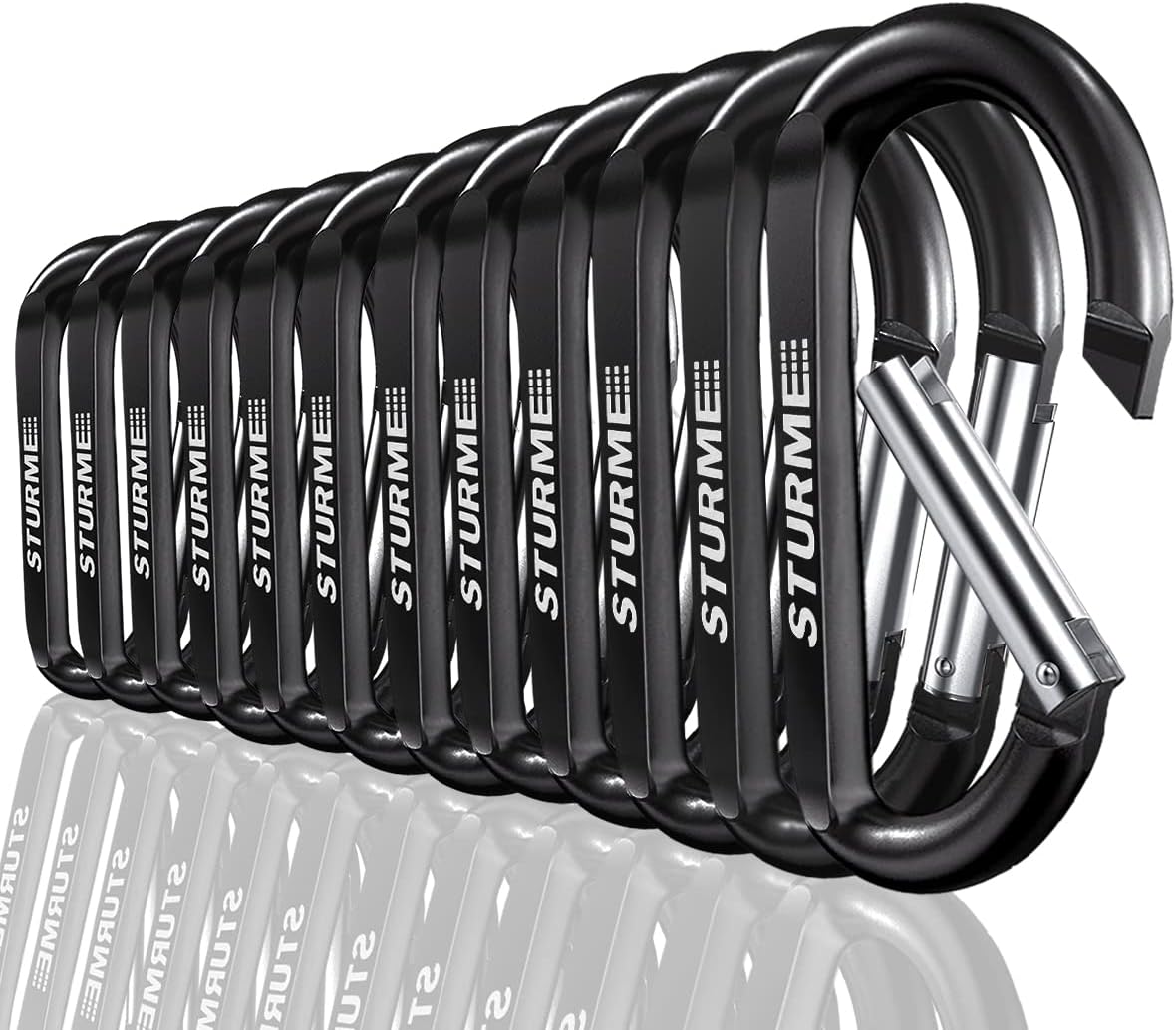 STURME 12pcs Carabiner Clip 3" Small Durable Carabiner Keychain Carabeaner Hooks