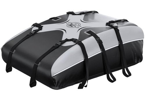 Sailnovo Rooftop Cargo Carrier Car Roof Bag 20 Cubic,Waterproof Cargo Roof Bag for Most Vehicles with/Without Roof Rack with Strap, Anti-Slip Mat,6 Door Hooks(Classic Gray-Black)