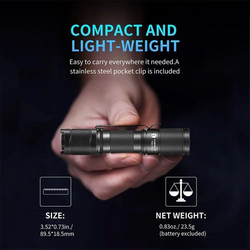 LUMINTOP Tool AA 2.0 EDC Flashlight, Pocket-Sized Keychain Light, Super Bright 650 Lumens, 5 Modes with Mode Memory, IP68 Waterproof LED Torch for Camping Hiking Emergency