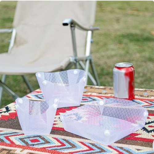 OULIGET Collapsible Bowl Plate Cup Set of 3,Portable Camping Tableware,Snapfold Plastic Plate,Food Grade Material Free Folding Plates for Outdoor Camping Hiking Family Picnic Gatherings Business.