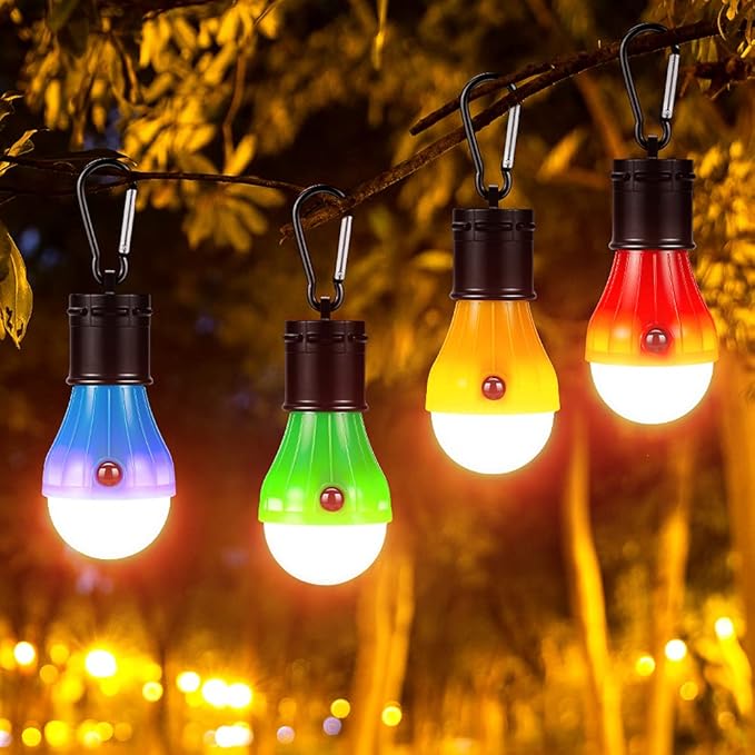 Doukey Portable Camping Lanterns [4 Pack] LED Tent Lanterns Emergency Light for Backpacking, Hiking, Hurricane Outage