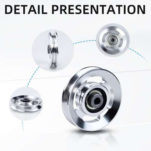 Aluminum Alloy Bearing Pulley Wheel, Universal Sliver Strength Training Equipment Pulley Wheel Gym Accessory, Fitness Pulley Wheel for Gym Equipment Part Cable Merchine (88mm)