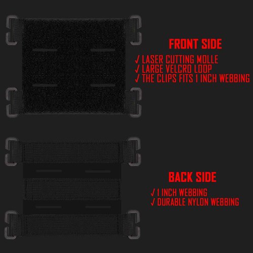 Molle Hook & Loop Tactical Pad Panel Attachment,2 Pack Laser Cutting Molle Patch Display Holder Adapter for Backpack