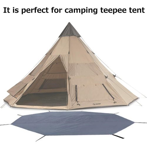 Farfly Waterproof Camping Tarp, Tent Footprint, Heavy Duty Ground Sheet Mat, Octagon Grey 151x137in