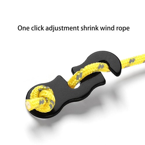 Qishing 20 Pieces Aluminum Alloy Guyline Cord Adjusters Rope Adjusters Tent Tensioners Tent Wind Rope Buckles Camping Accessories for Tent Camping Hiking Backpacking Outdoor Activity