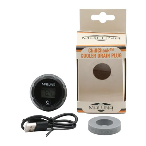 Maluna ChillCheck Thermometer Cooler Drain Plug – Real-Time Temperature Monitoring, Rechargeable Battery, Water-Tight Seal – Compatible with YETI, RTIC and Maluna Coolers