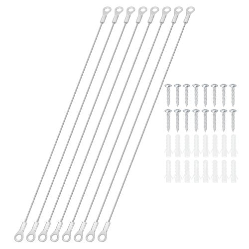 PATIKIL Cabinet Door Restraint Kit 0.06" x 12", 8 Pack Stainless Steel Flexible Braided Cable Door Hinge Limiter for Limiting Chest Cupboard Door Opening Angle Swing