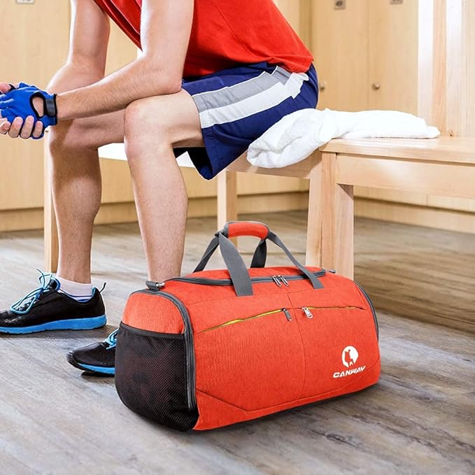 Canway Sports Gym Bag, Travel Duffel bag with Wet Pocket & Shoes Compartment for men women, 45L/40L, Lightweight