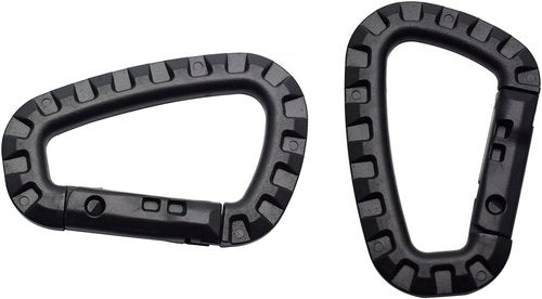 6 pcs Tactical Clip D Shape High Spring Strength Plastic Buckle EDC Tool for Molle Bag Backpack/Keychain