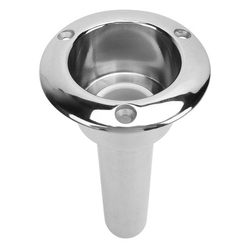 Heavy Duty Stainless Steel Deluxe Rod Holders, 2 in 1 Flush Mount Fishing Rod Pole Holders, 0 15 30 Degree Boat Fishing Rod Cup Holder 280mm Round Top Cup Holder for Yacht Ship(0 Degree)