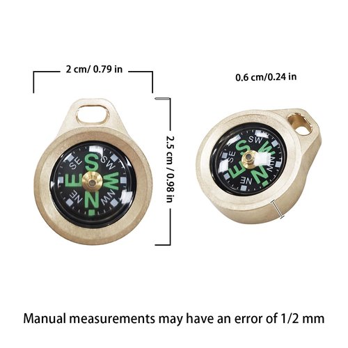 Dr.Metalleung Compact Pocket Brass Compass Brass Compass Small Compass Essential EDC Orienteering Tool for Hiking, Camping, Survival, and Outdoor Adventures | Durable & Stylish Design