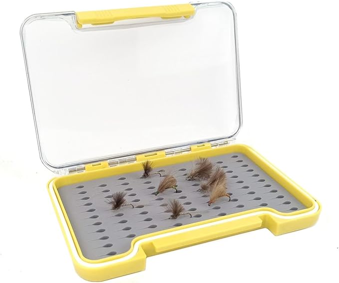 Aventik Fly Fishing Boxes Silicone Super Slim Fishing Storage Fishing Tackle Case Waterproof Best Pocket Sizes 7.36"X4.02"X0.63"/5.39"X3.74" X0.63''(1pcs-g048lt)