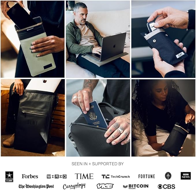 Silent Pocket SLNT Waterproof Faraday Dry Bag Military-Grade Nylon 10 Liter Faraday Bag - RFID Signal Blocking Dry Bag/Waterproof Backpack Protects Electronics from Water, Spying, Hacking