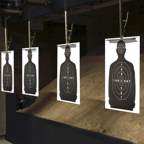 Juvale Shooting Targets Paper Silhouette Style - 17 x 25 in, Black & White, 50 Count - Paper Targets for Shooting Range & Airsoft, BB & Pellet Gun Practice