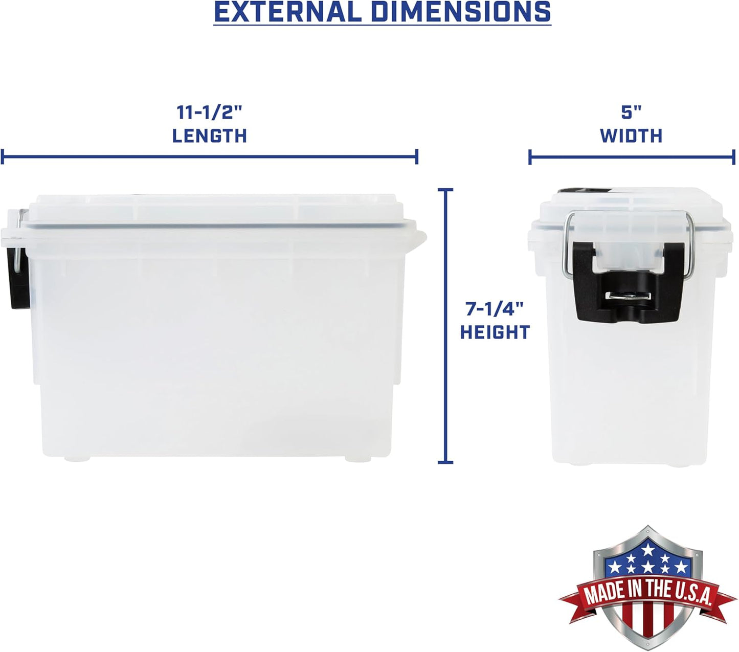 Sheffield 12629 Ammo Storage Box, Stackable .30 Cal Field Boxes, Water and Dust Resistant, Lockable Storage Box with Handle, Secures Hunting Gear, Supplies, and Bullets, Made in USA, Black, 1-Pack