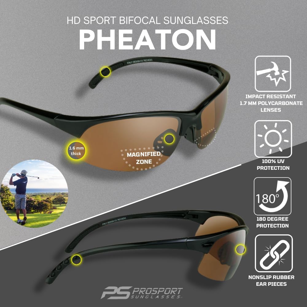 proSPORT BIFOCAL Sunglasses Readers Tinted Mens Womens High Definition Amber Yellow Smoke +1.50 +1.75 +2.00 +2.25 +2.50