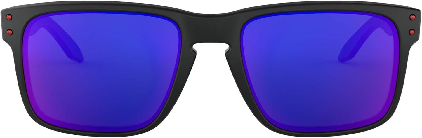 Oakley Holbrook Sunglasses - Matte Black Frame with Red Lenses for Men