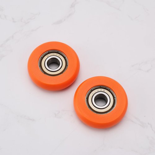 OTOTEC 2PCS Rowing Machine Seat Wheel Outer Diameter 36mm Width 10mm Inner Diameter 8mm Nylon Stainless Steel Roller Wheel with Bearing Load Capacity 67kg Orange