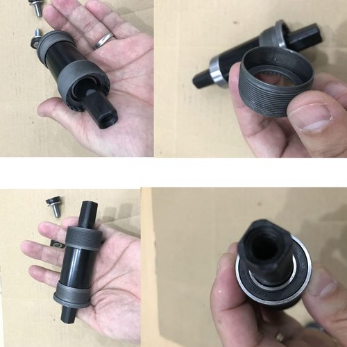 English Square BB Bike Bottom Bracket Set,Square Taper, Aluminum (Black-68x120mm)
