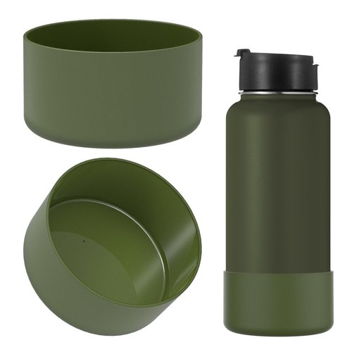 Linkidea Water Bottle Boot Compatible with Iron °Flask Wide Mouth 32oz/40oz, Narrow Mouth 32oz, Silicone Bottle Bottom Sleeve Cover Protector, Bottle Bumper (Army Green / 2 Pack)