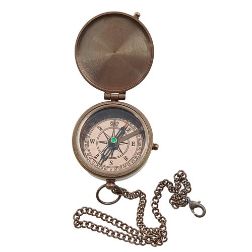 Mountains and Road Engraved Compass in Leather Case -Baptism Gift for Teenage Boys, Christian, Catholic, Communion, Confirmation, Graduation, Sentimental & Inspirational Present