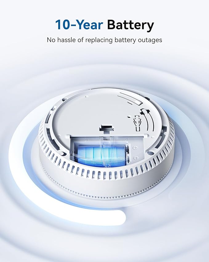 SITERWELL Hardwired Smoke Detector Carbon Monoxide Detector 10 Year Battery, Meets UL217-9th Standards, Interconnected Smoke and Carbon Monoxide Detector Combo with Bilingual Voice Alerts, 5 Pack