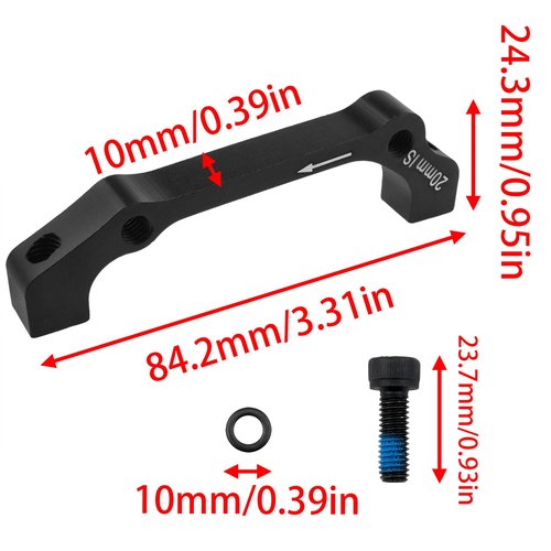 Dsjnf Bicycle Disc Brake Adapter Bike Brake Caliper Brake Bracket Adapter Disc Front 160mm Rear 140mm 1 Set (Front 180mm Rear 160mm)