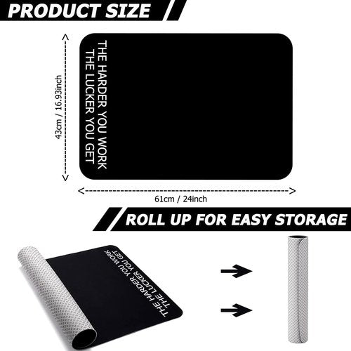 Non-Slip Workout Mat for Under Desk Ellipticals, Exercise Mat for Ellipse Leg Exerciser Machine, Apply to Foot & Leg Pedal Exerciser for Seniors Fitness, Enhanced Stability & Floor Protection(Black)