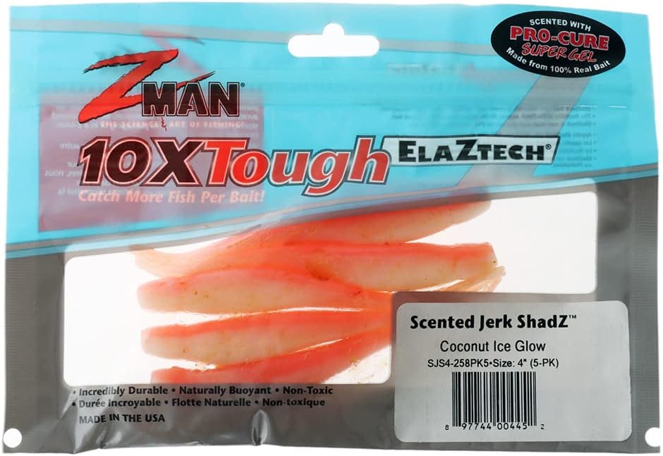 Z-MAN Scented Jerk ShadZ 4 inch Soft Plastic Jerkbait 5 Pack