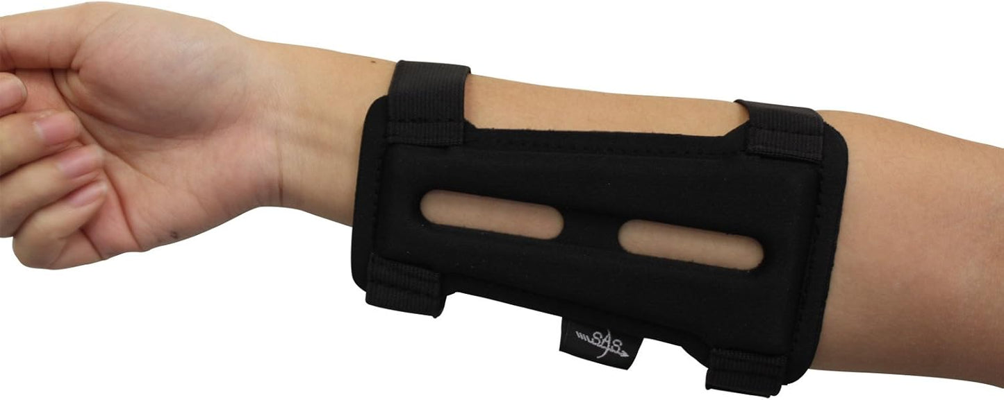 SAS 5.75" Youth Black Armguard Archery Bow Range with 2-Strap Buckles