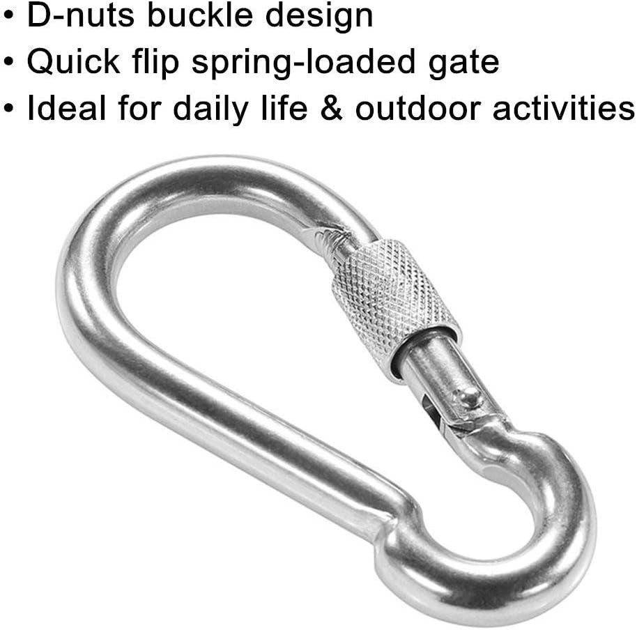PROND Locking Carabiners, Heavy Duty Carabiner, 316 Stainless Steel Screw Lock Carabiner Hooks
