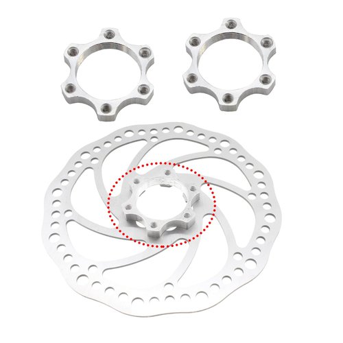 Generic 2 Pcs Bike Bicycle Freewheel Threaded Hubs Disk Disc Brake Rotor Aluminium Alloy 6 Bolt Flange Adapter Hub Conversion Adapter 44mm/1.73 Inch Cycling Accessories, silvery, zxcdslw001