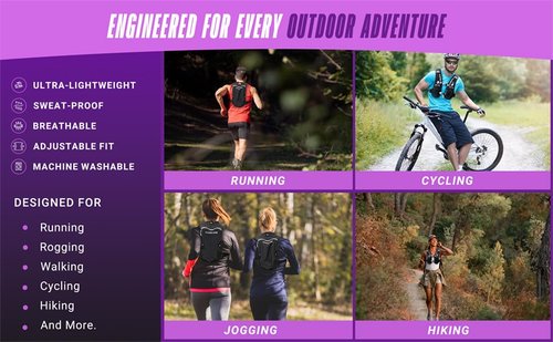 TITANKARE Hiking Backpack Running Vest – Elite Series 5L Vest with Pockets, Lightweight Water Bottle, Phone Holder, Adjustable Reflective Marathon Trail Running Gear Hiking Backpack for Women and Men