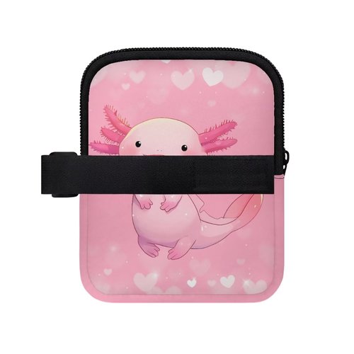 BYCHECAR Axolotl Water Bottle Pouch for Stanley Quencher Adventure 30oz/40oz Tumbler Pouch Bag Zipper Cup Accessories for Phone Earphone Card Storage Holder