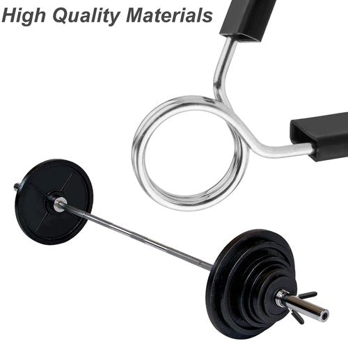 PEUTIER 4pcs Dumbbell Barbell Clamps, 2in Stainless Steel Weight Clips Tight Fitness Bar Clips Versatile Spring Collar Clips Gym Accessory Weightlifting Buckle for Strength Training