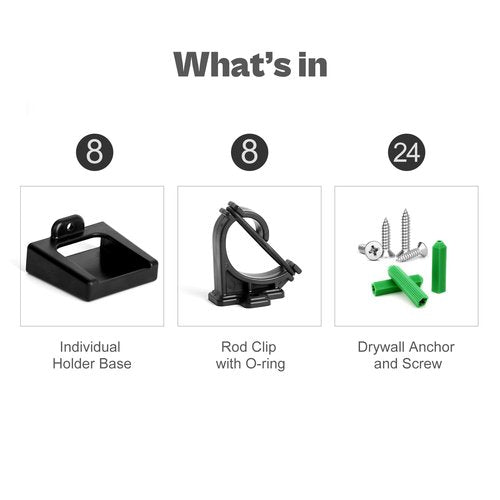 Fishing Rod Rack Clips/Making Kit, Customize Your Own Fishing Rod Holders for Garage, Also for Billiards Pool Cue Rack
