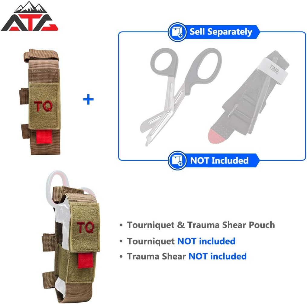 Tactical TQ Tourniquet & Trauma Medical Shear Pouch Holder MOLLE PALS Duty Belt Loop EMT EMS