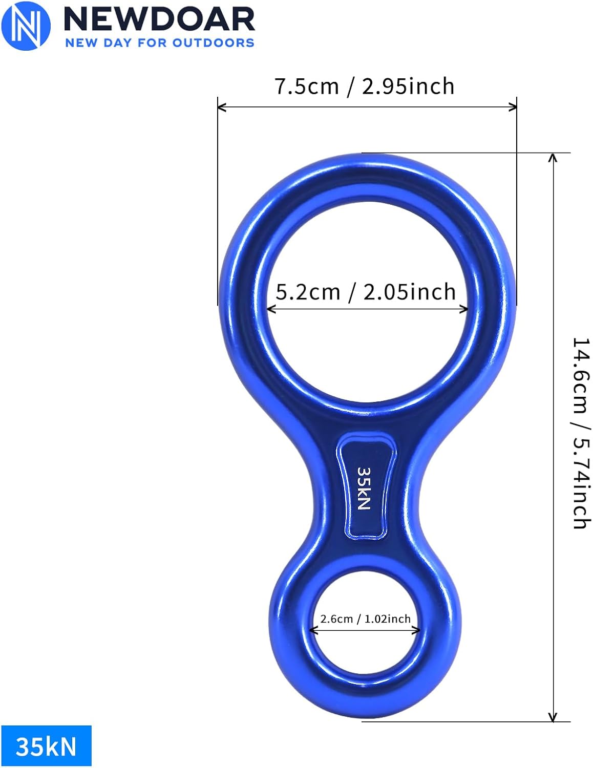 NewDoar Climbing Gear Downhill Equipment, Descender Rappel Rock Climbing Descending Belaying Equipment Rescue Figure 8 Descender Rigging Plate 35KN for Climbing Belaying and Rappeling Device