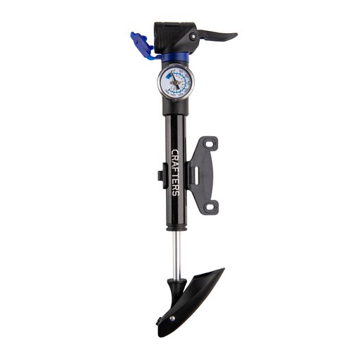 CRAFTERS Mini Pump – Portable and Light Design | High-Pressure 160 PSI Pumping | Presta & Schrader Valve Compatibility | Easily Readable Gauge | Bike Frame Clips Included