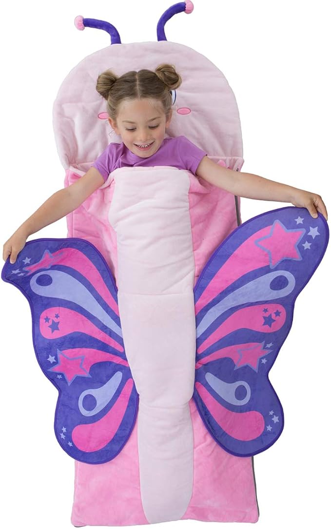 Bixbee Kids Sleeping Bag, Soft Sleepy Sack for Kids & Toddlers | Easy Roll Up Design for School, Daycare + Naptime, 60 x 22 Inches | Cozy Slumber Bag w Lining for Girls + Boys