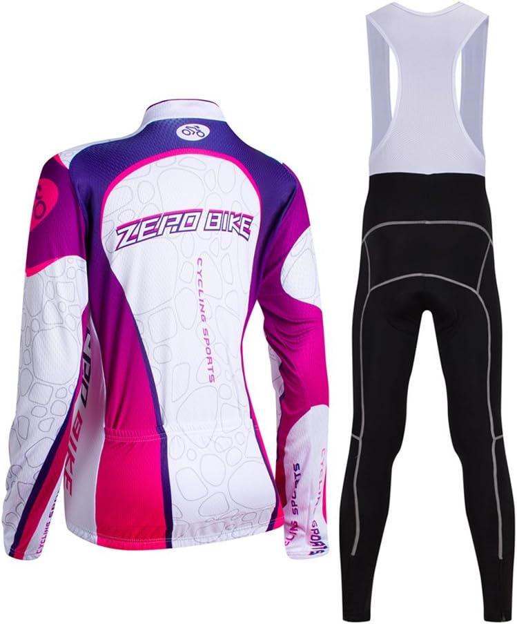 Women's Breathable Long Sleeve 3D Gel Padded Bicycle Cycling Suit Mesh Cloting Pants Set UV Protective