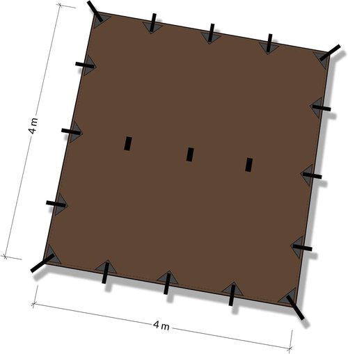 DD Hammocks - DD Tarp 4x4 - Coyote Brown: 13ft x 13ft